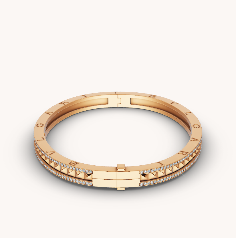 [Topon Jewelry]ZERO 1 SPIRAL AND PAVED DIAMOND GOLD BRACELET