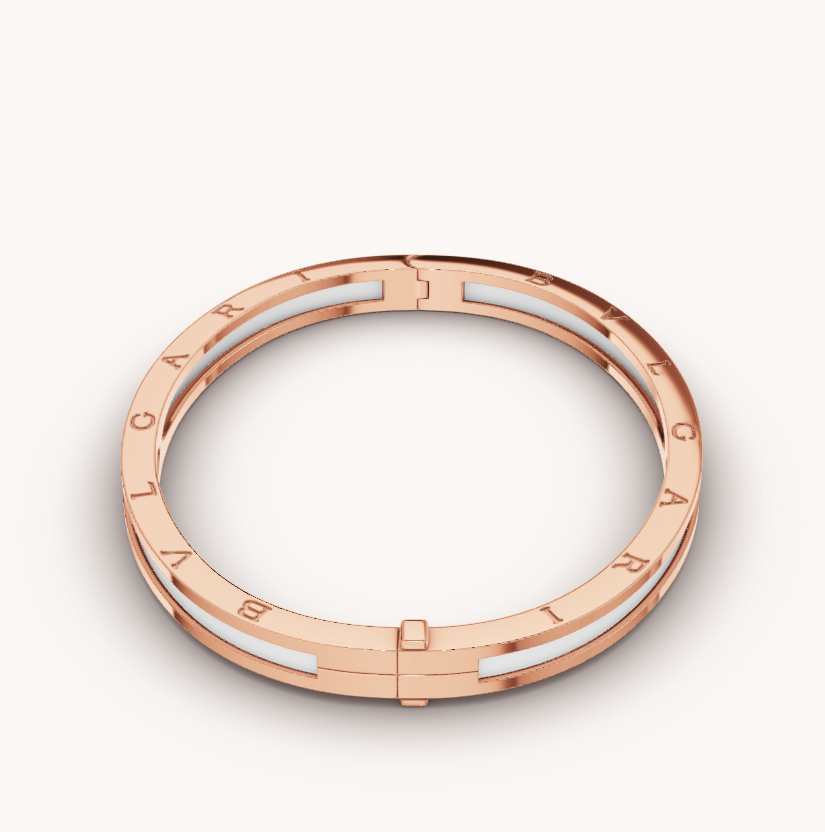 [Topon Jewelry]ZERO 1 PINK GOLD WITH WHITE CERAMIC BRACELET