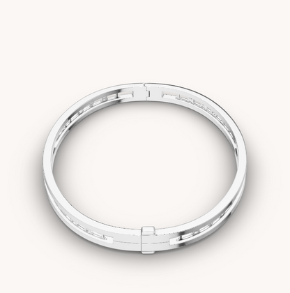 [Topon Jewelry]ZERO 1 SPIRAL LOGO SILVER BRACELET