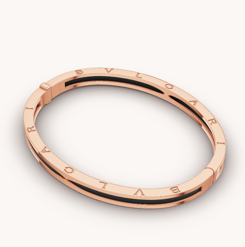 [Topon Jewelry]ZERO 1 PINK GOLD WITH BLACK CERAMIC BRACELET