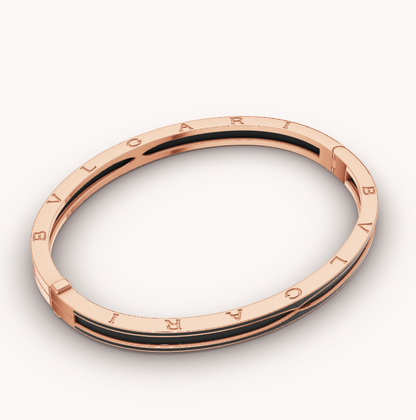 [Topon Jewelry]ZERO 1 PINK GOLD WITH MATTE BLACK CERAMIC BRACELET