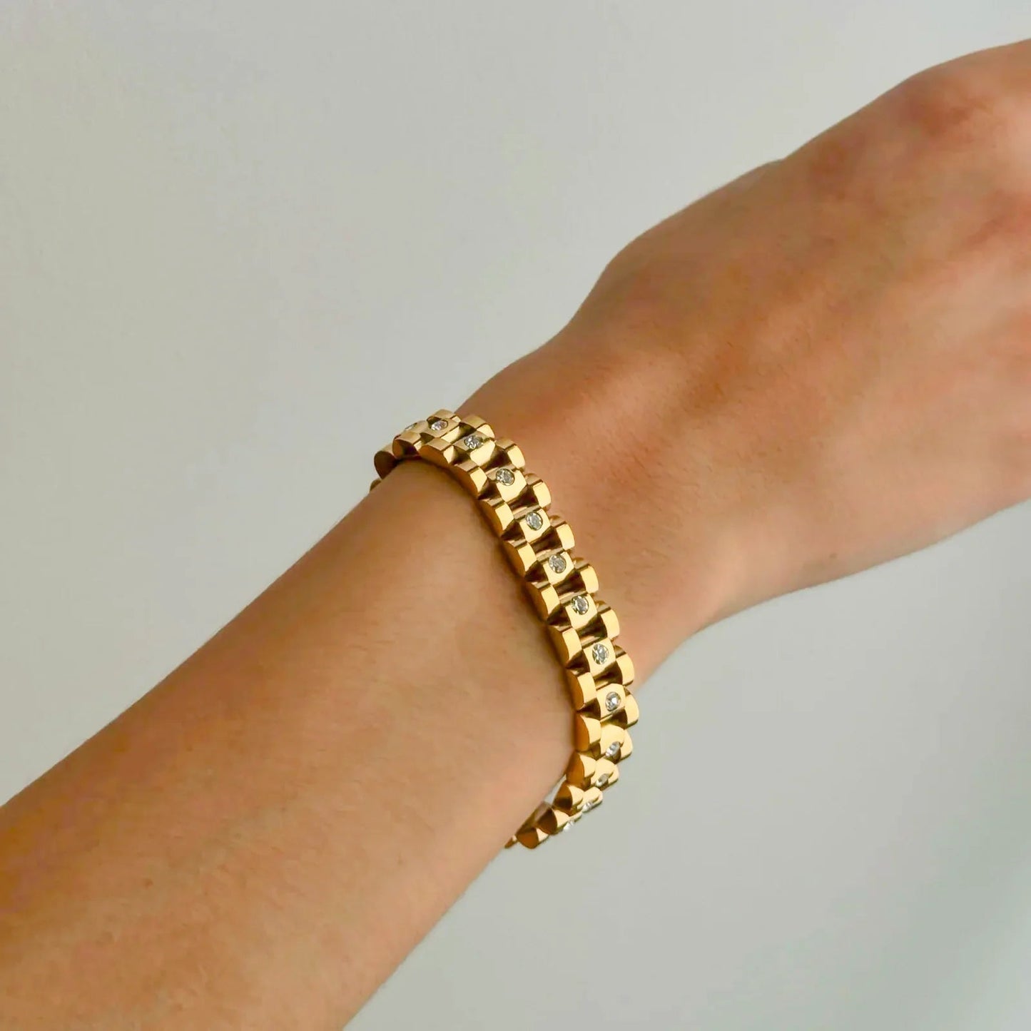 [Topon]Gold Watchband Bracelet