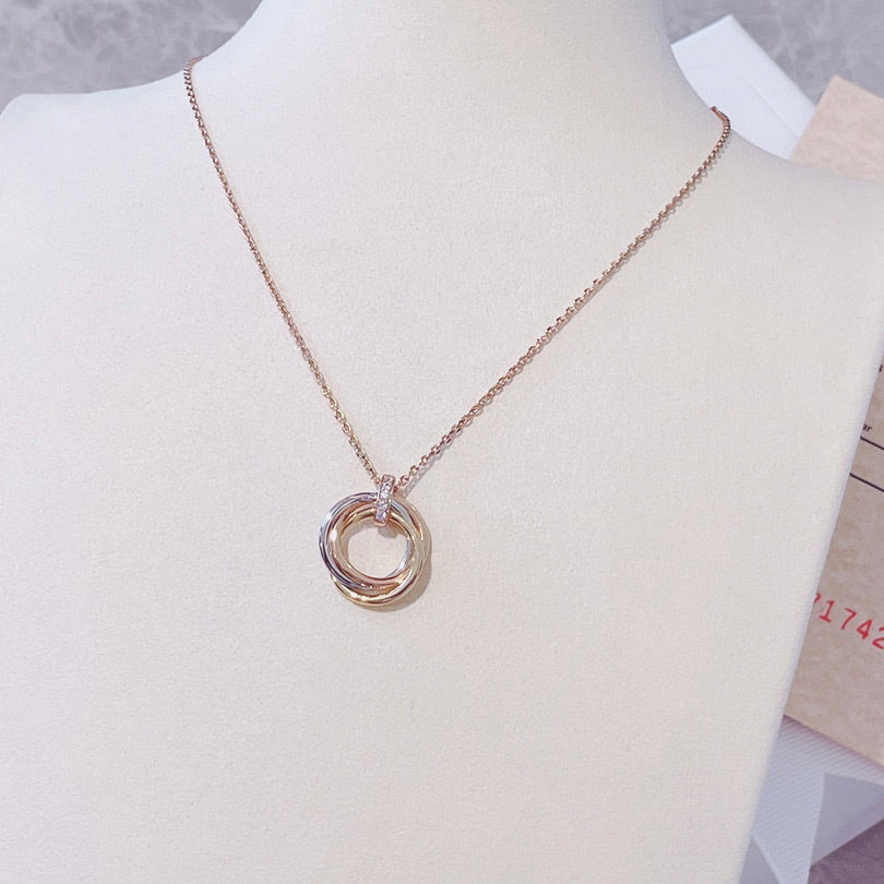 [Topon Jewelry]TRINITY NECKLACE GOLD  DIAMONDS