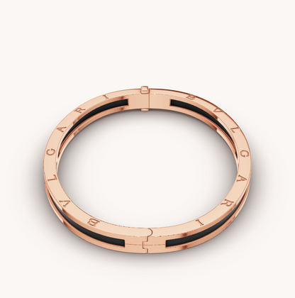 [Topon Jewelry]ZERO 1 PINK GOLD WITH BLACK CERAMIC BRACELET