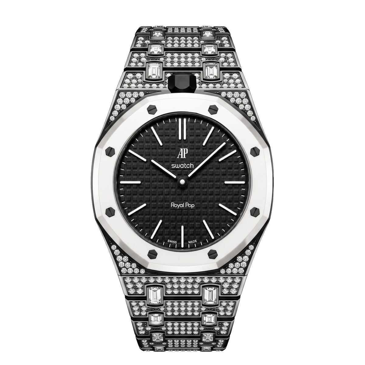 Royal Oak Pop Exclusive Bioceramic Case & Bioceramic Strap Full Diamond