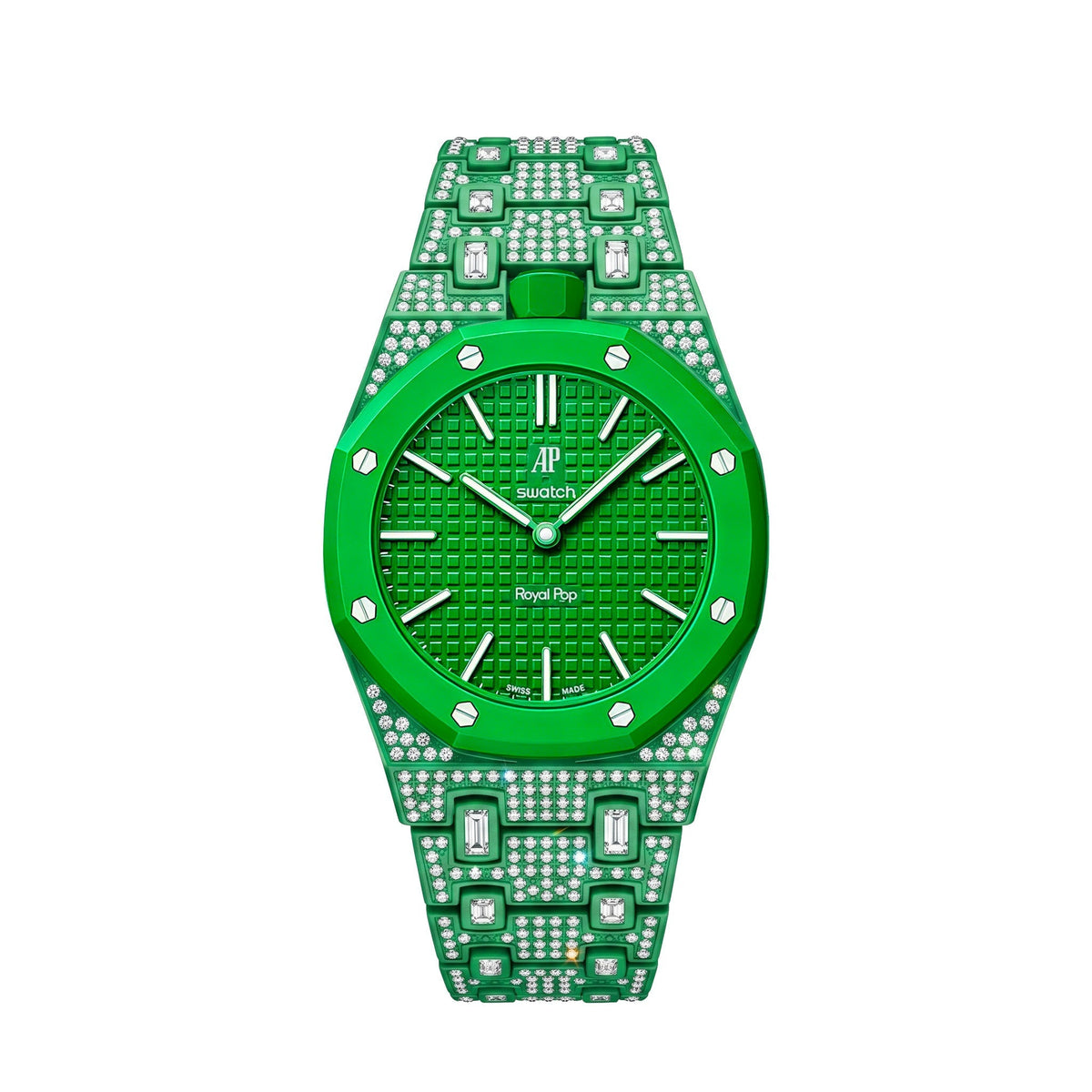 Royal Oak Pop Exclusive Bioceramic Case & Bioceramic Strap Full Diamond