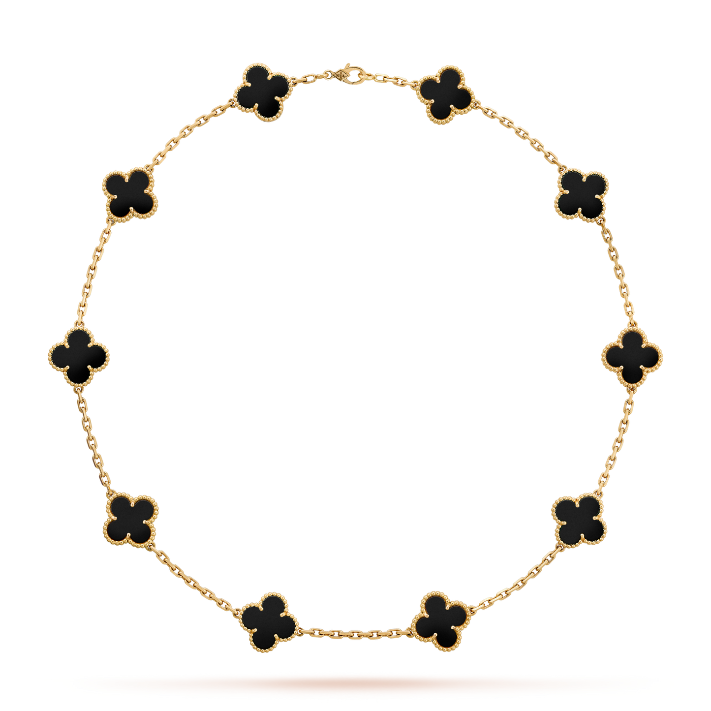 [Topon]CLOVER 10 MOTIFS ONYX NECKLACE