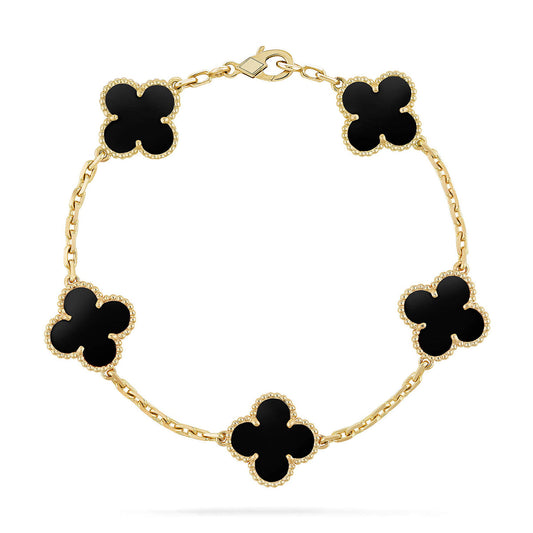 [Topon] CLOVER 5 MOTIF ONYXS BRACELET COLLECTION