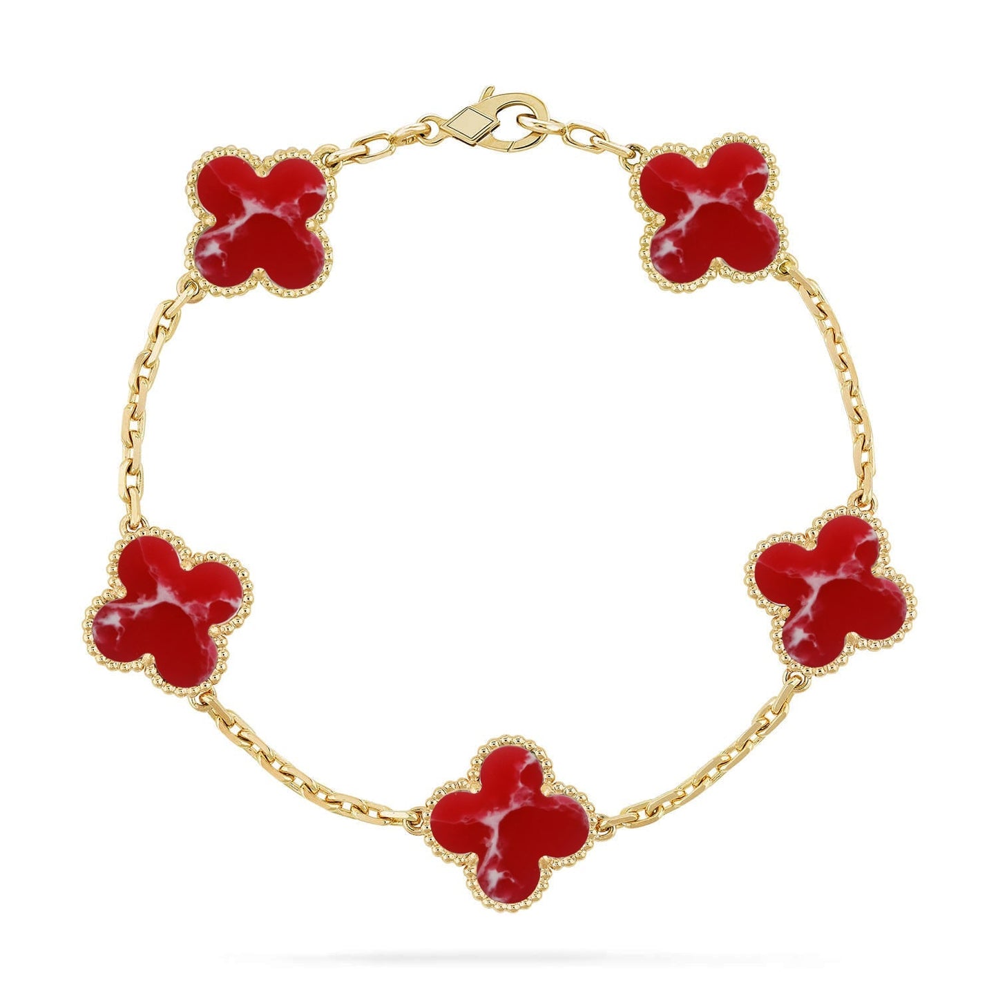 [Topon]CLOVER 5 MOTIF RED PATTERN BRACELET COLLECTION