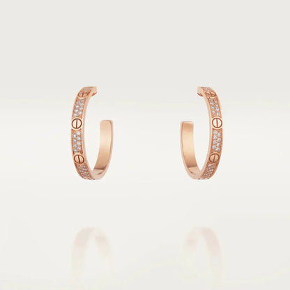 [Topon]LOVE DIAMOND PINK GOLD HOOP EARRINGS