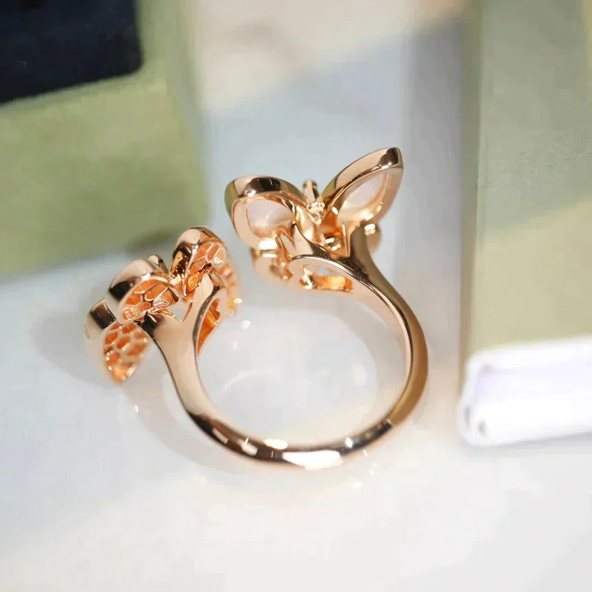 [Topon Jewelry]TWIN BUTTERFLY DIAMOND MOP RING