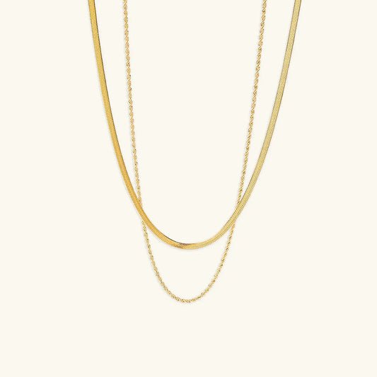 [Topon]Hailey Layered Gold Chain Necklace