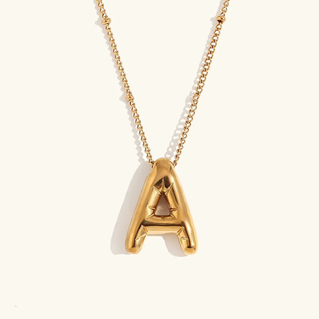 [Topon]Balloon Gold Initial Necklace
