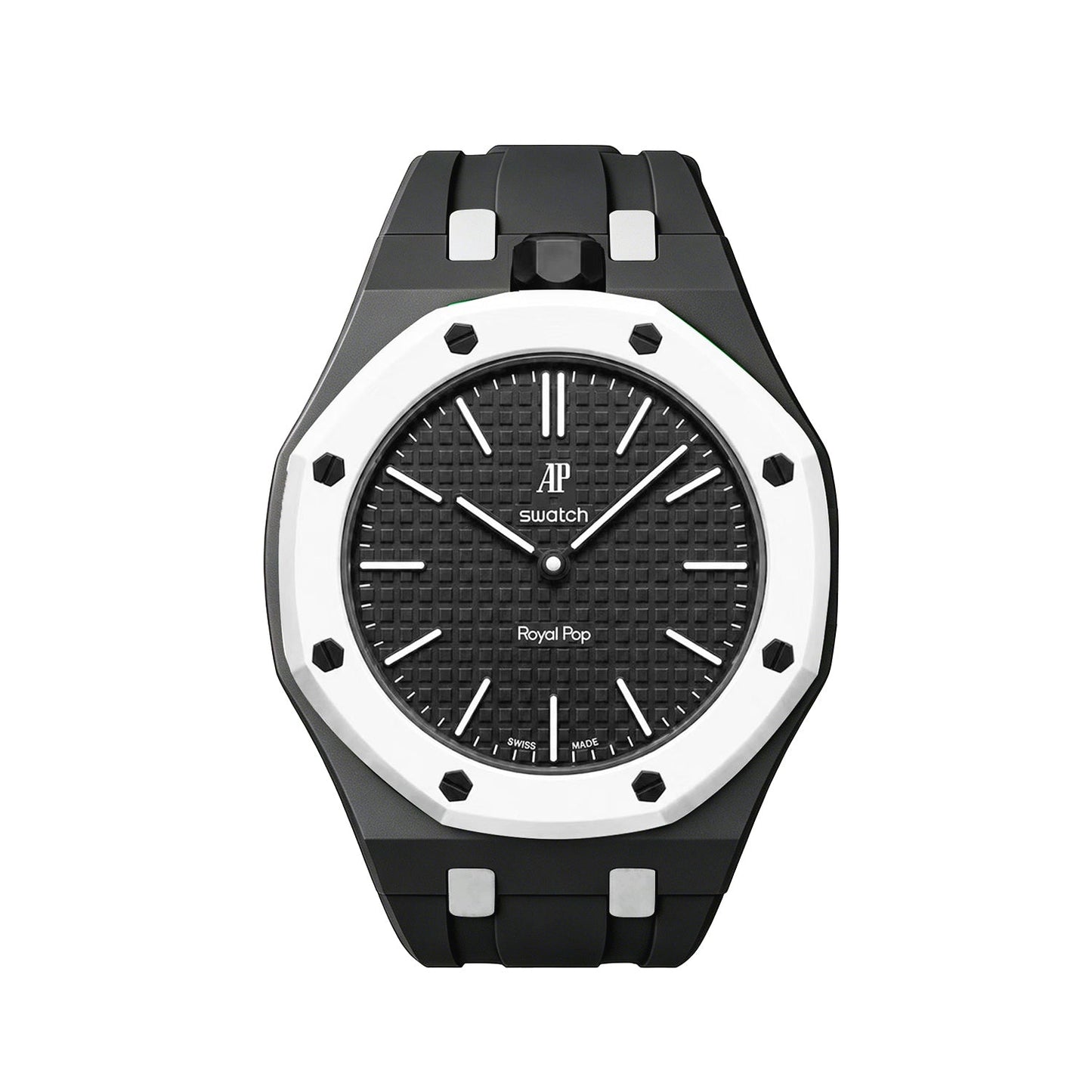 Oak Pop Exclusive Black And White Silicone Strap