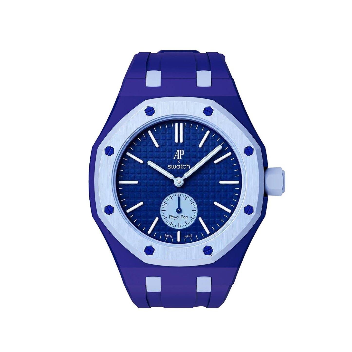Oak Pop Exclusive Dark Blue And Light Blue Silicone Strap