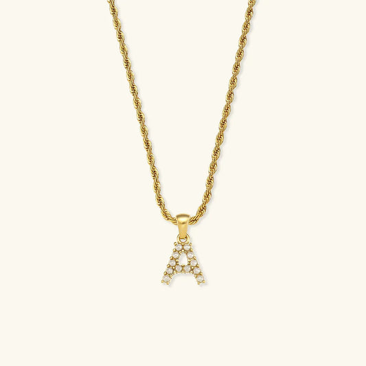 [Topon]Elodie Initial Letter Pearl Necklace