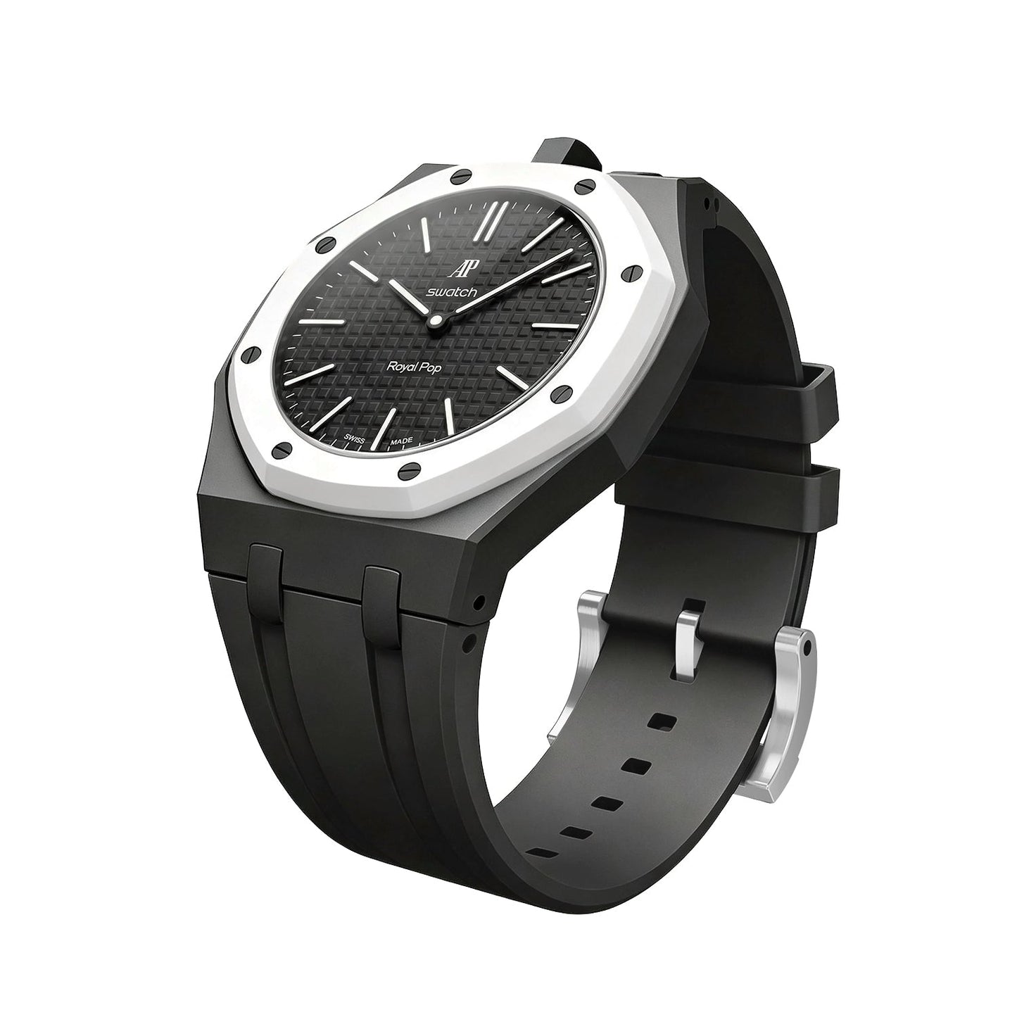 Oak Pop Exclusive Black Silicone Strap