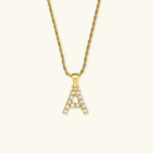 [Topon]Maeve Letter Initial Diamond Necklace
