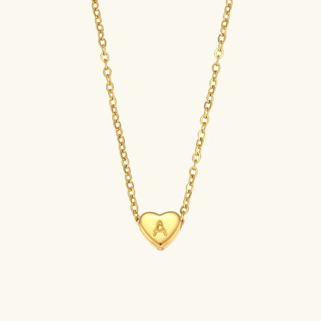 [Topon]Heart Initial Gold Necklace