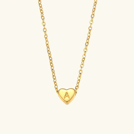 [Topon]Heart Initial Gold Necklace