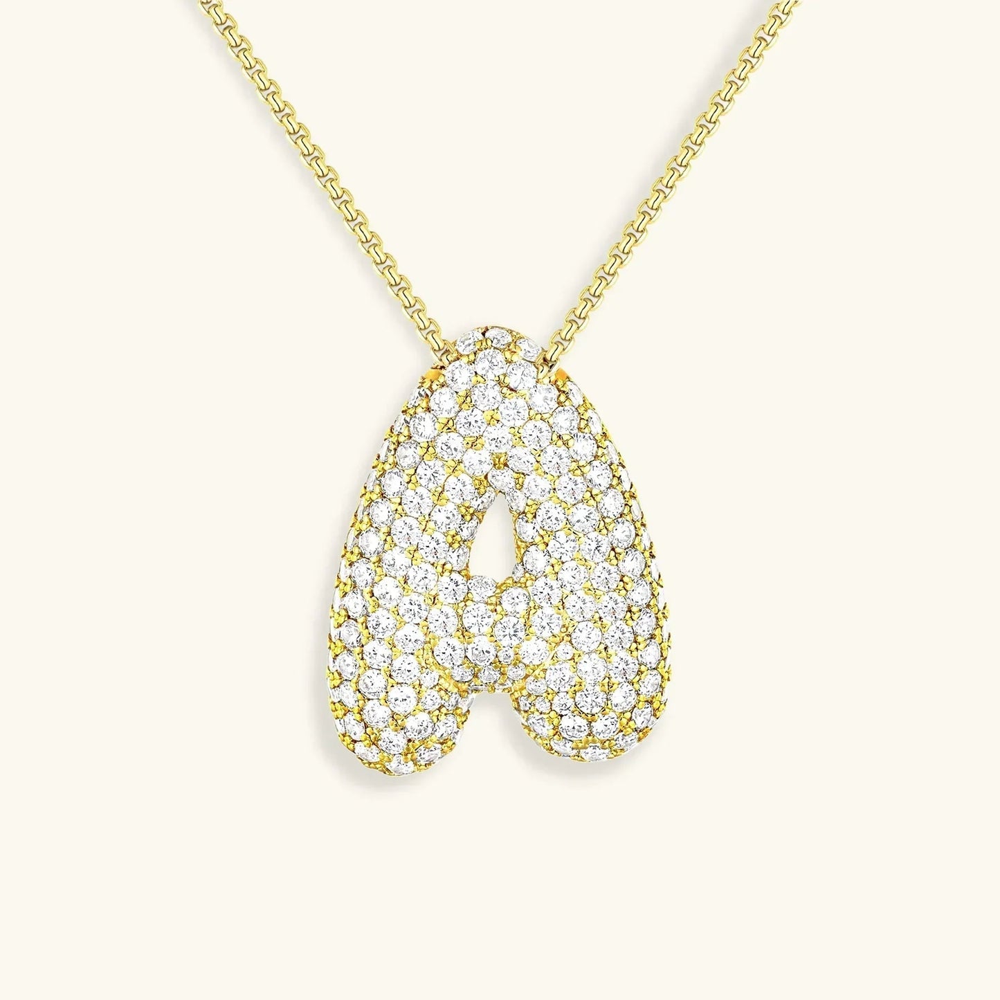 [Topon]Bubble Initial Diamond Necklace