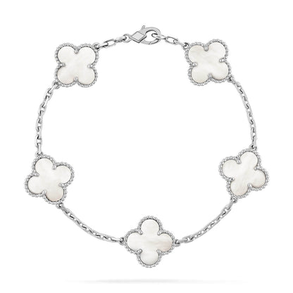 [Topon Jewelry]CLOVER SILVER MOP 5 MOTIF BRACELET