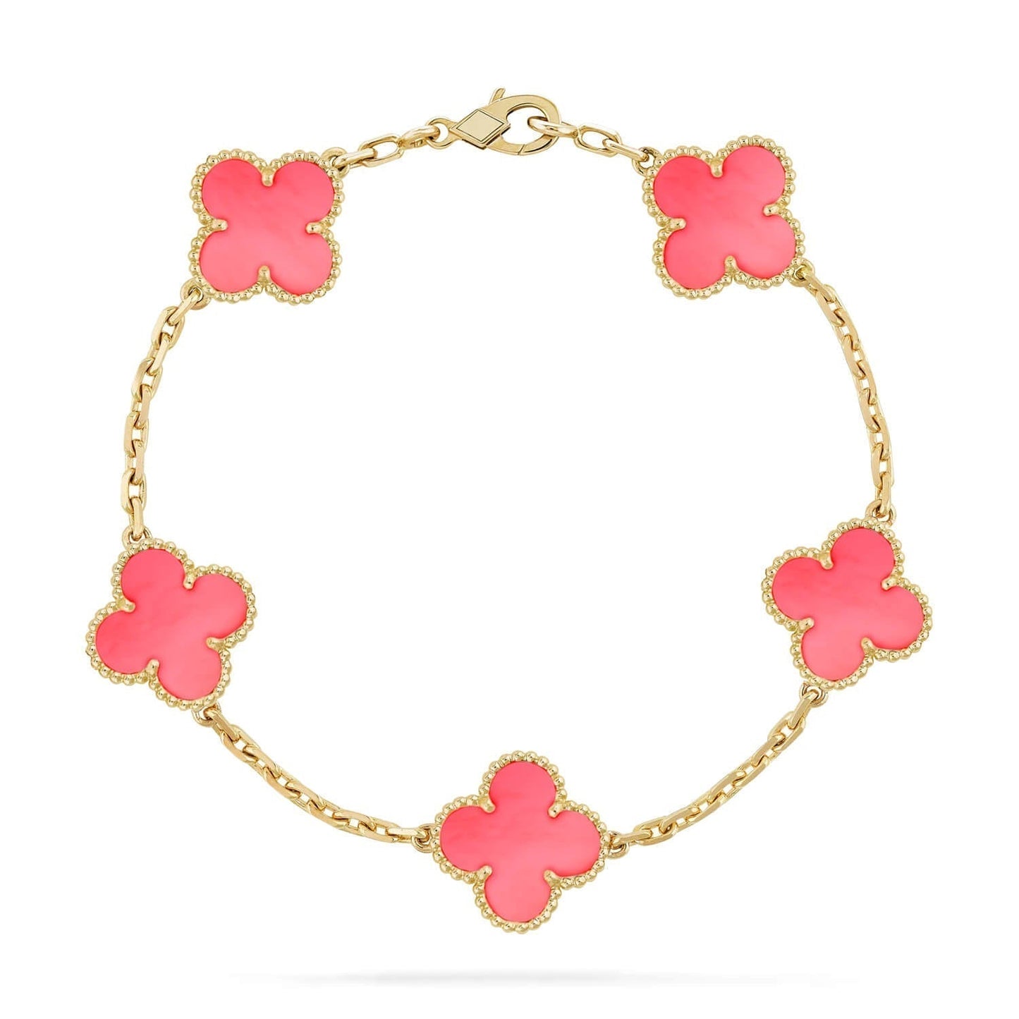 [Topon Jewelry]CLOVER 5 PINK MOP BRACELET