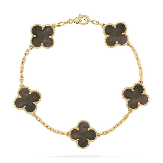 [Topon Jewelry]CLOVER 5 MOTIF GRAY MOP  BRACELET