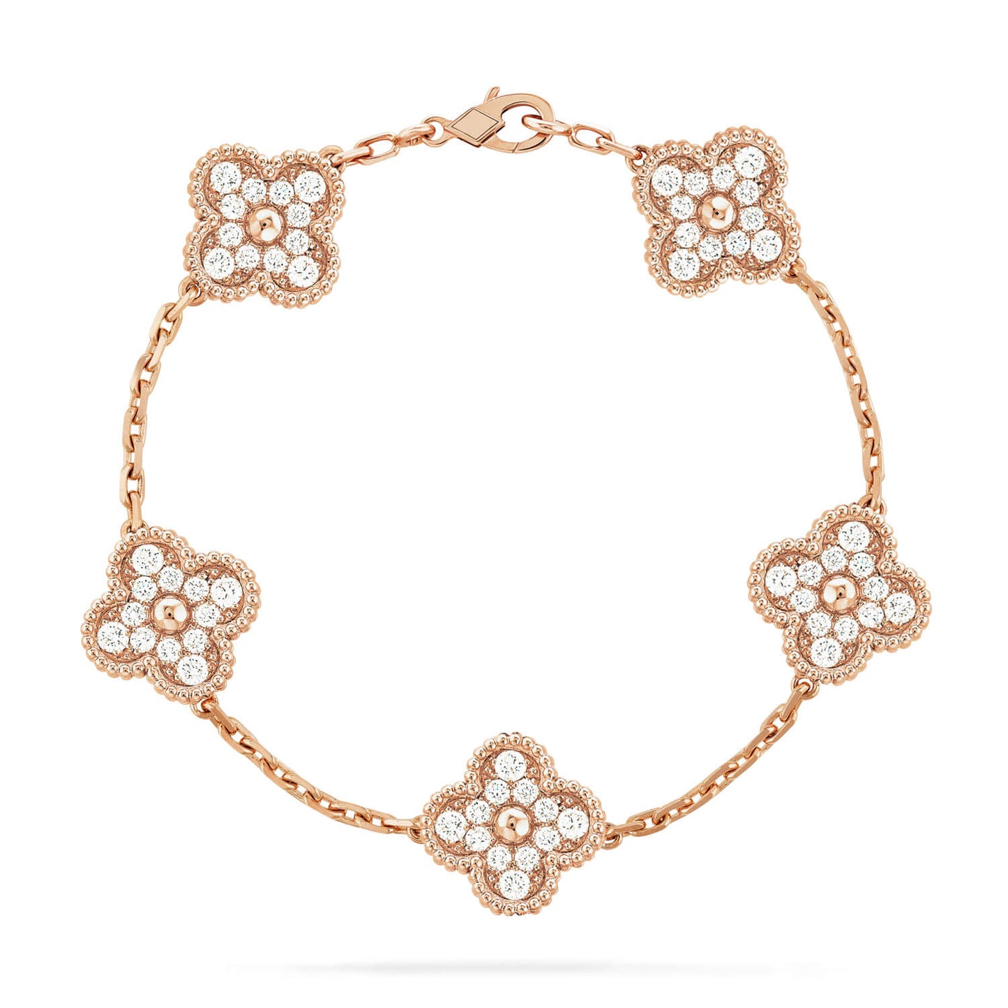 [Topon Jewelry]CLOVER 5 MOTIFS  FULL DIAMOND BRACELET