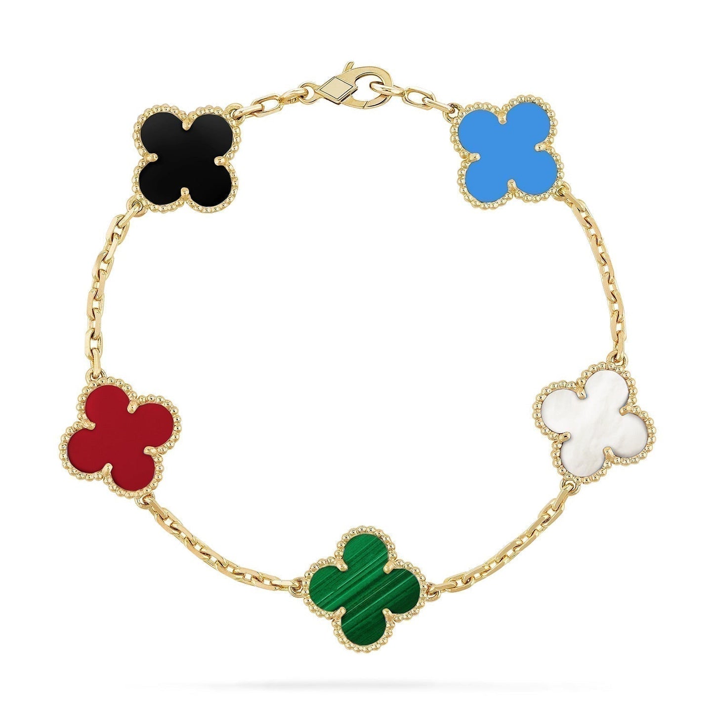 [Topon Jewelry]CLOVER 5 MOTIFS MULTICOLOR  BRACELET