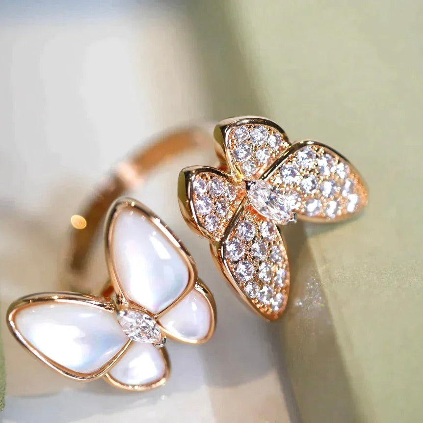 [Topon Jewelry]TWIN BUTTERFLY DIAMOND MOP RING