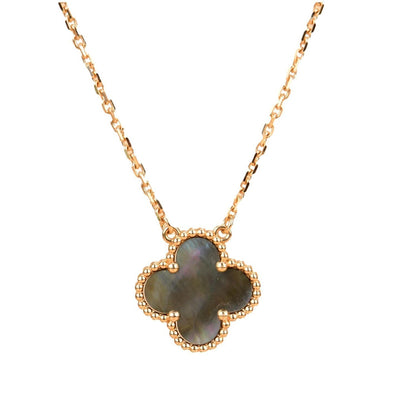 [Topon Jewelry]CLOVER 15MM  GRAY MOTHER OF PEARL NECKLACE