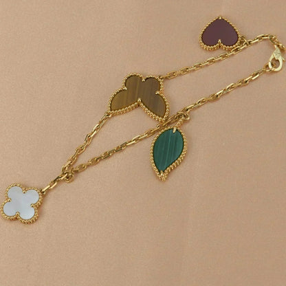 [Topon Jewelry]LUCKY SPRING 5 MOTIF GOLD BRACELET