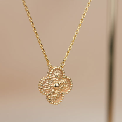 [Topon Jewelry]CLOVER 15MM  BRONZING NECKLACE