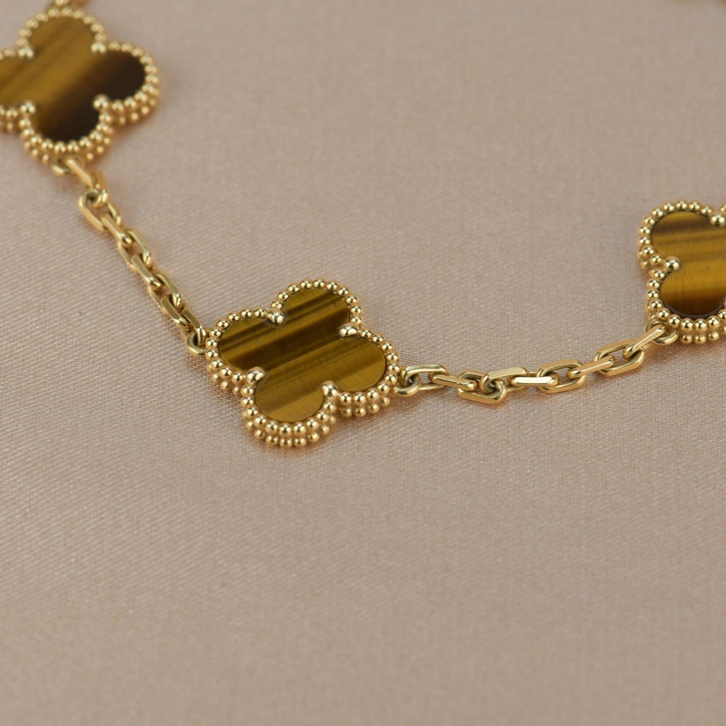 [Topon Jewelry]CLOVER  5 MOTIFS TIGER EYE BRACELET