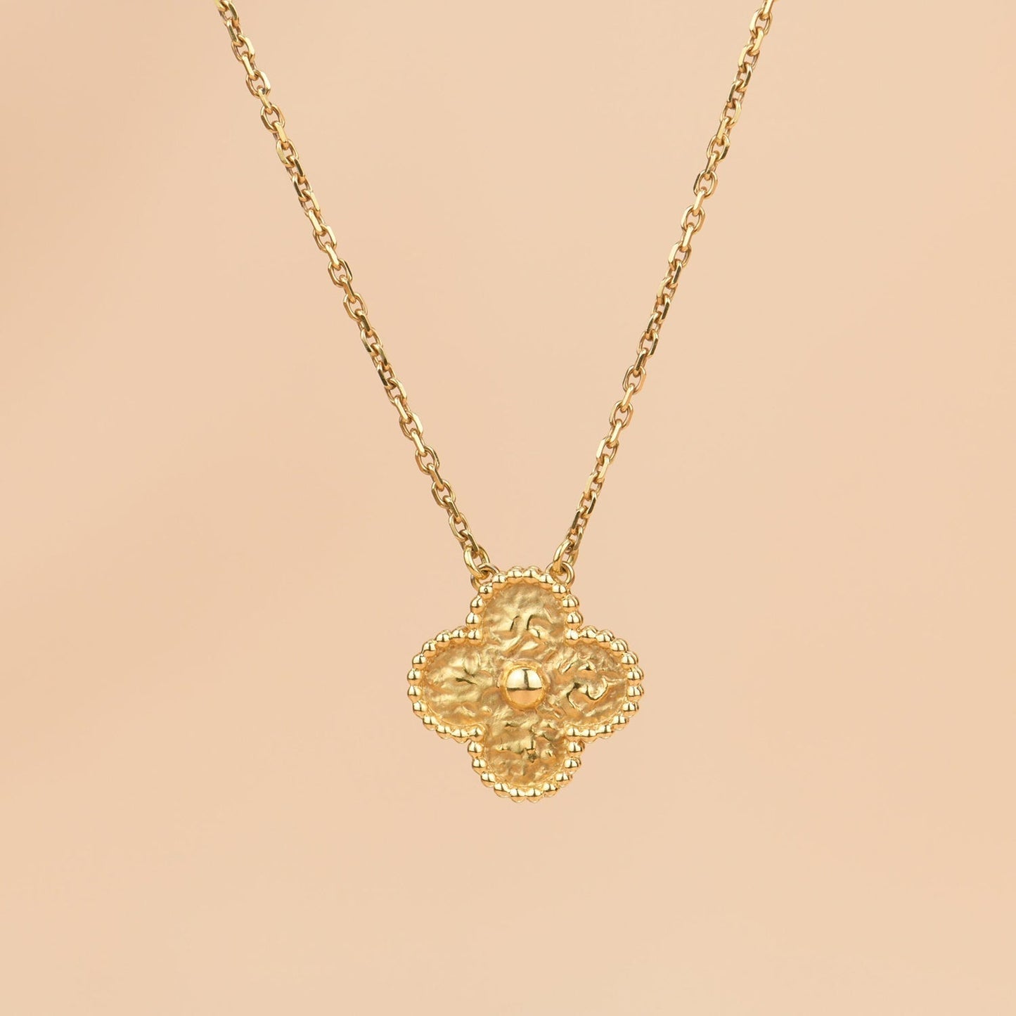 [Topon Jewelry]CLOVER 15MM  BRONZING NECKLACE