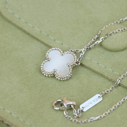 [Topon Jewelry]CLOVER  15MM WHITE MOTHER-OF-PEARL SILVER