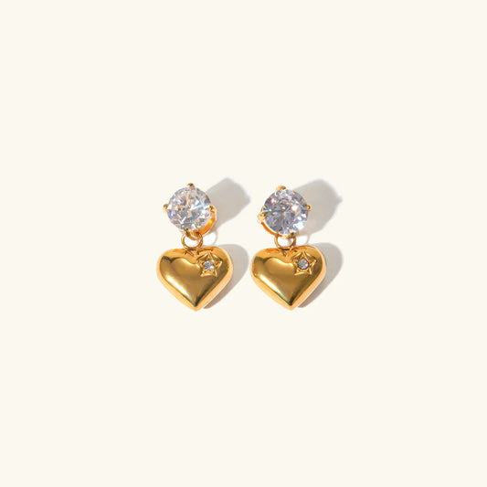 [Topon]Emmeline Heart Gold Earrings