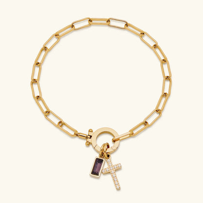 [Topon]Annabella Birthstone Cross Bracelet