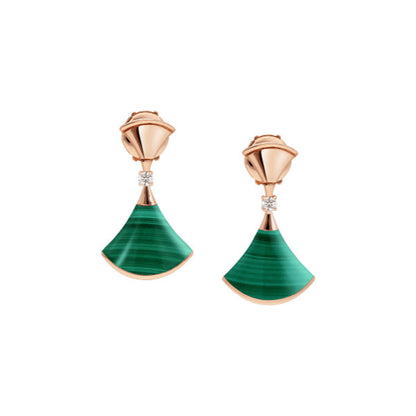 [Topon Jewelry]DREAM MALACHITE PINK GOLD EARRINGS