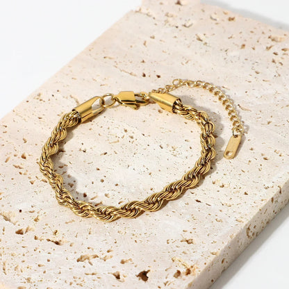 [Topon]Clara Rope Chain Gold Bracelet