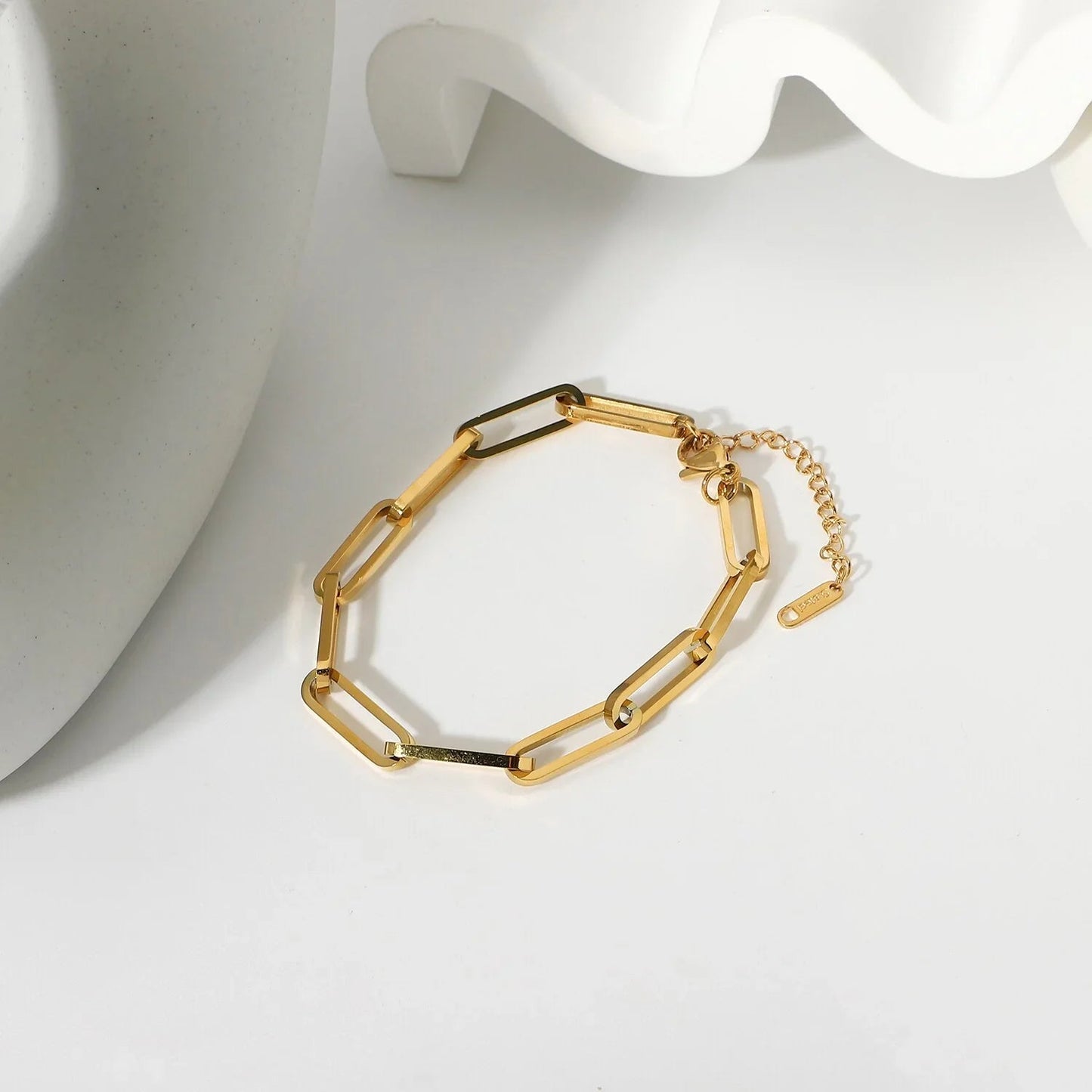 [Topon]Asta Gold Paperclip Chain Bracelet