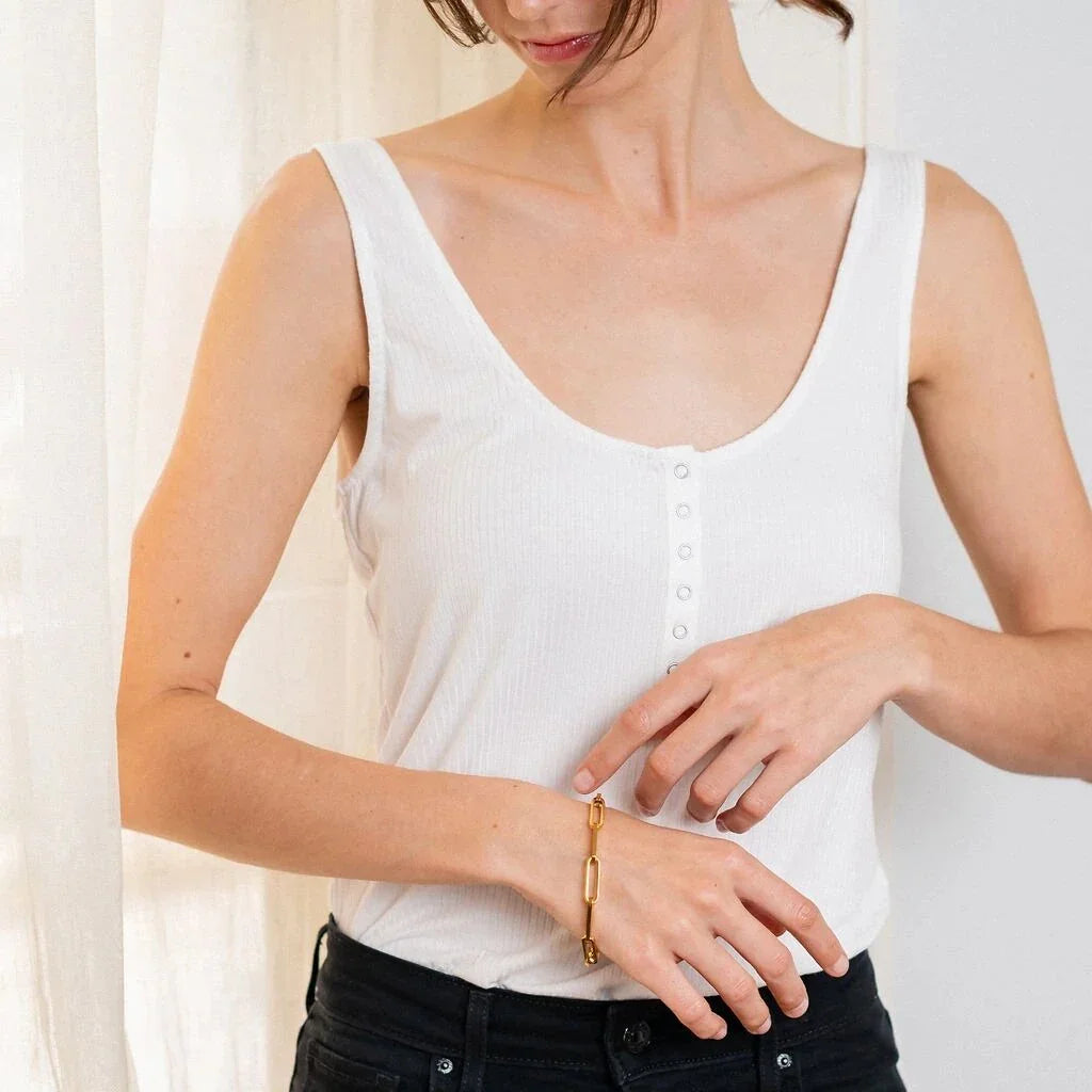 [Topon]Asta Gold Paperclip Chain Bracelet
