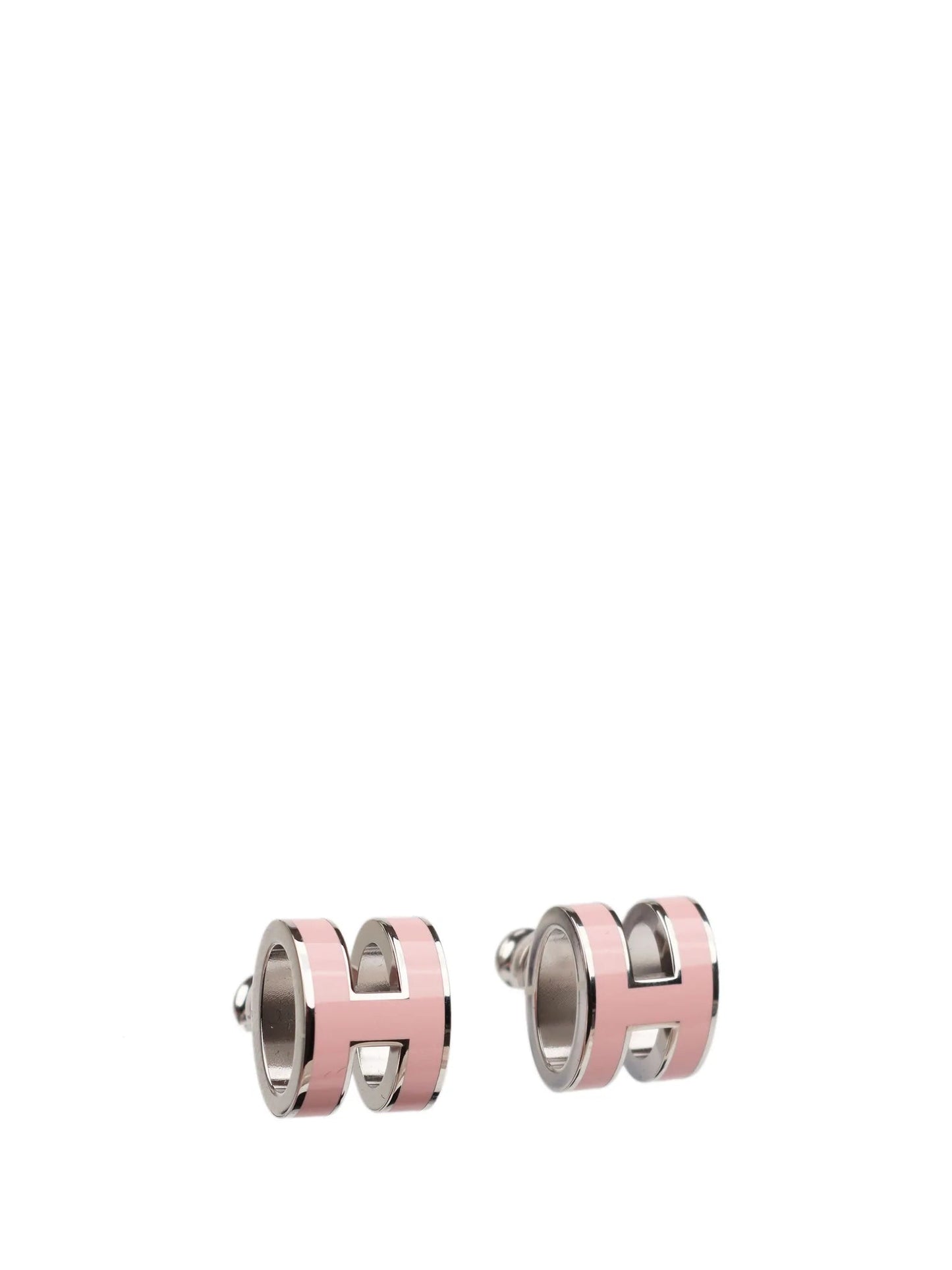 [Topon Jewelry]MINI POP H SILVER EARRINGS PINK