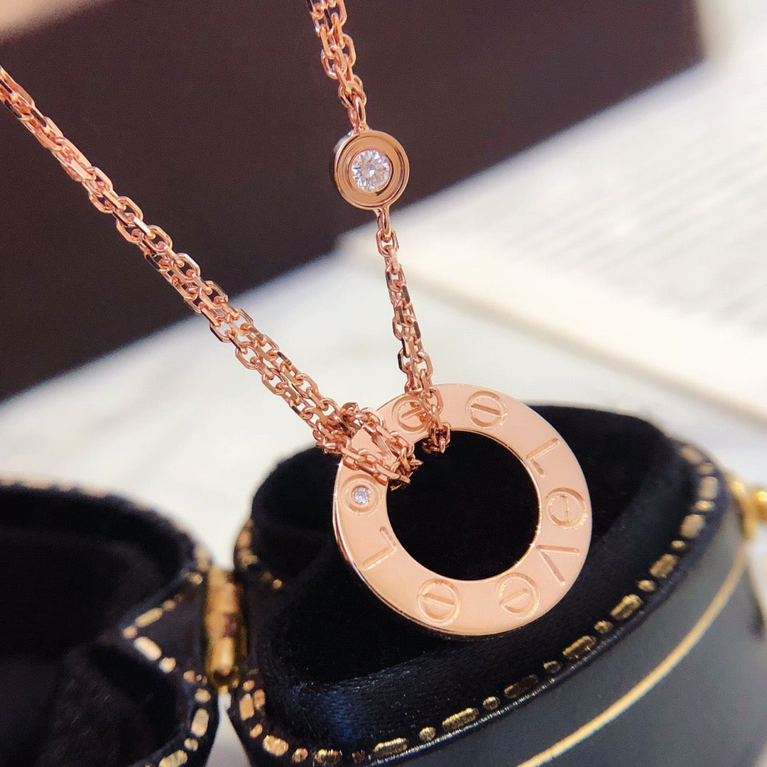 [Topon]LOVE NECKLACE 16MM 2 DIAMONDS
