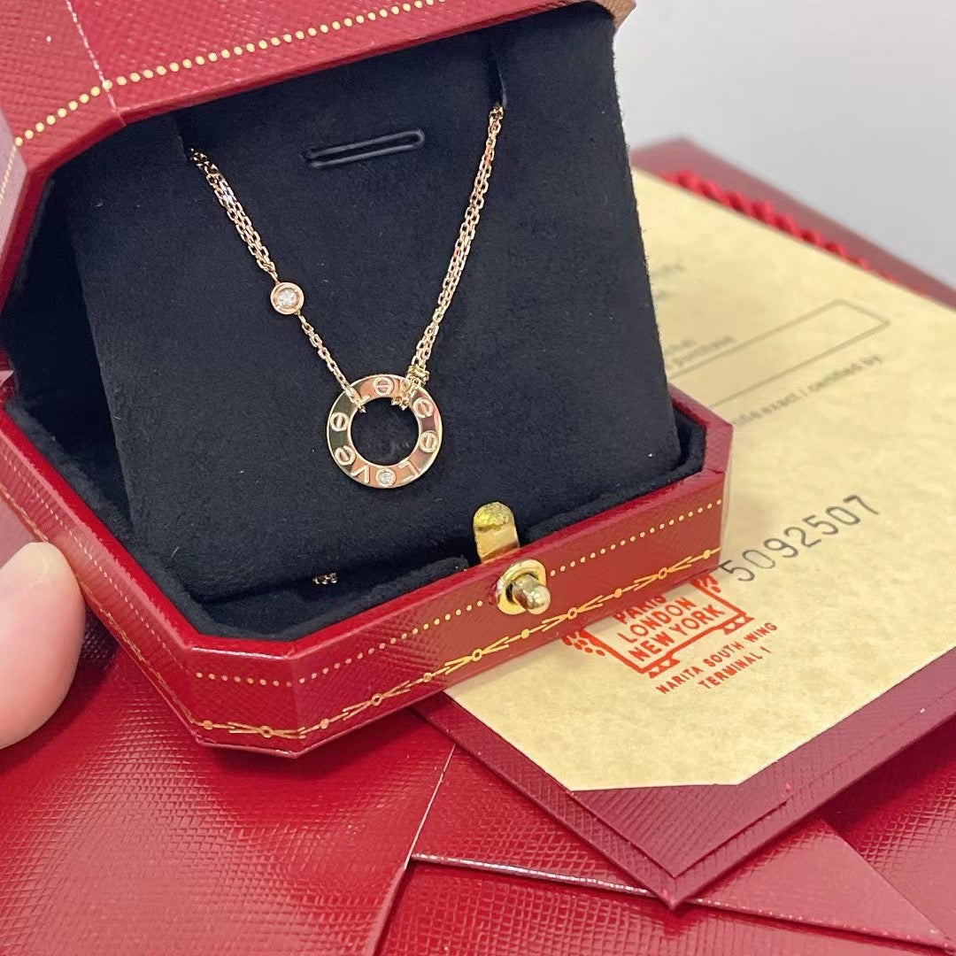 [Topon Jewelry]LOVE NECKLACE 16MM 2 DIAMONDS