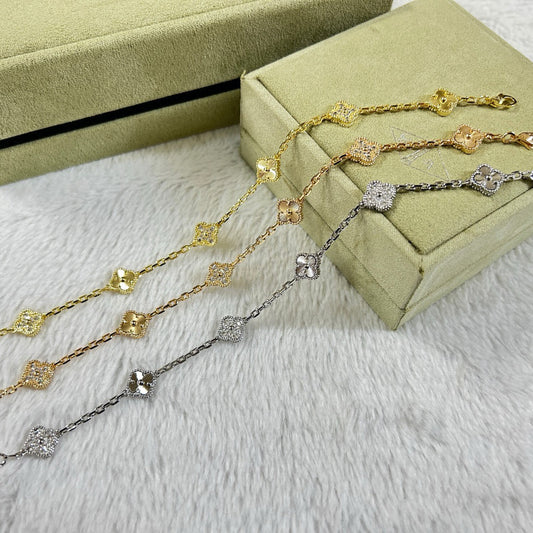[Topon]CLOVER 6 MOTIF DIAMOND LASER BRACELET
