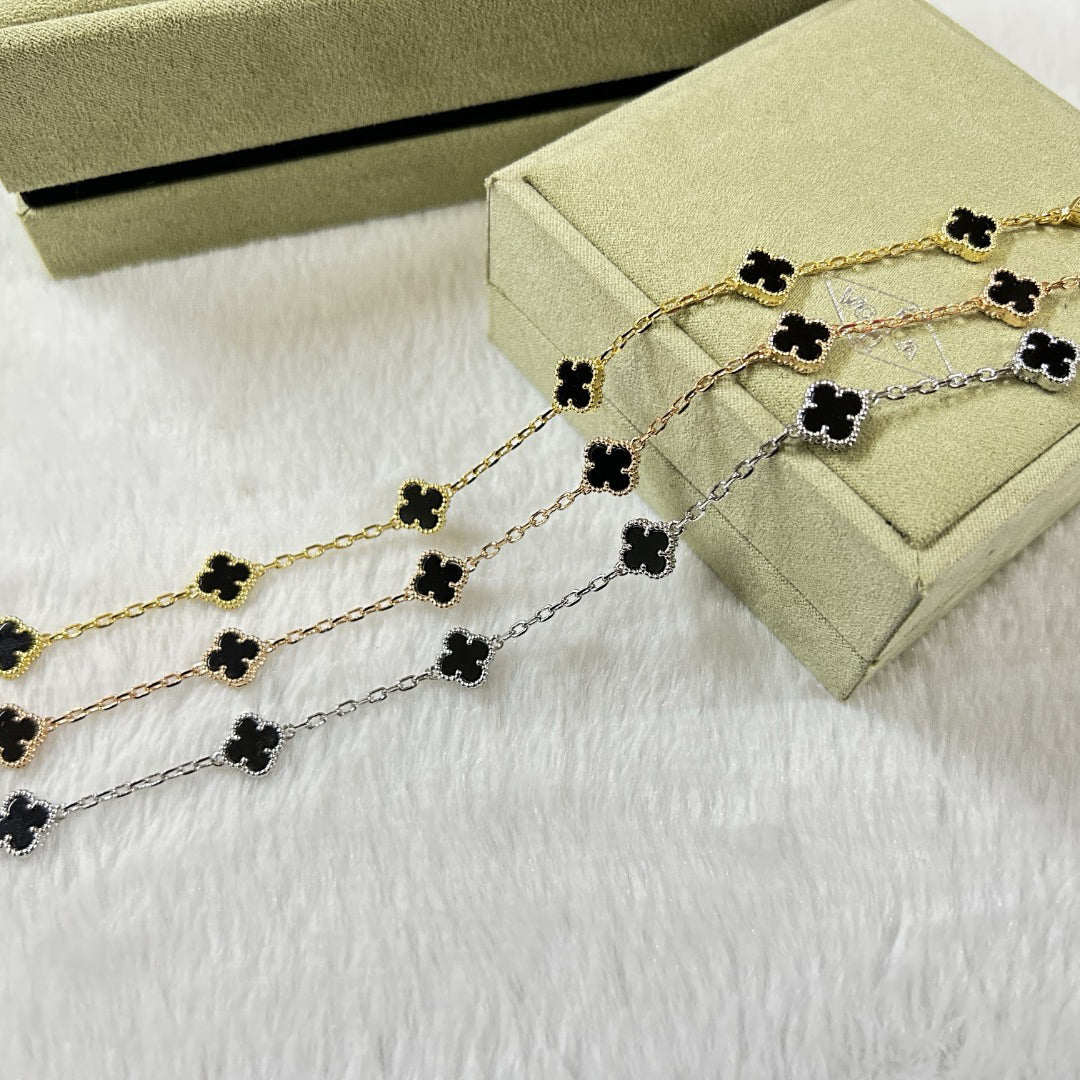 [Topon]CLOVER 6 MOTIF  ONYXS BRACELET