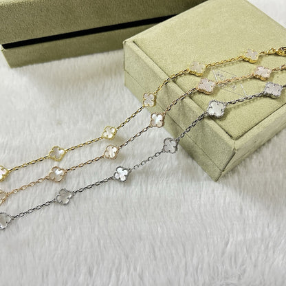 [Topon]CLOVER 6 MOTIF WHITE MOP BRACELET