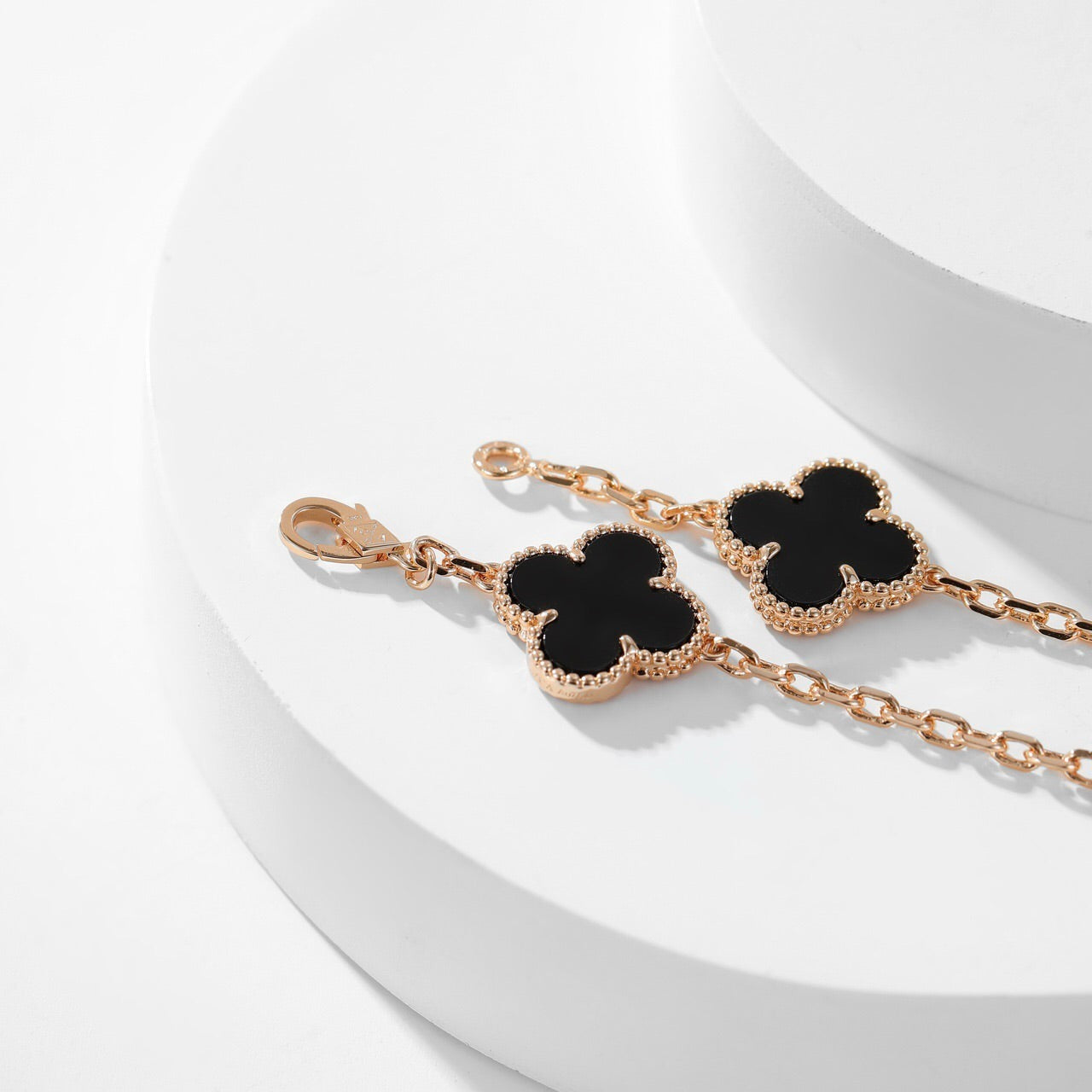 [Topon Jewelry]CLOVER 10 MOTIFS ONYX NECKLACE